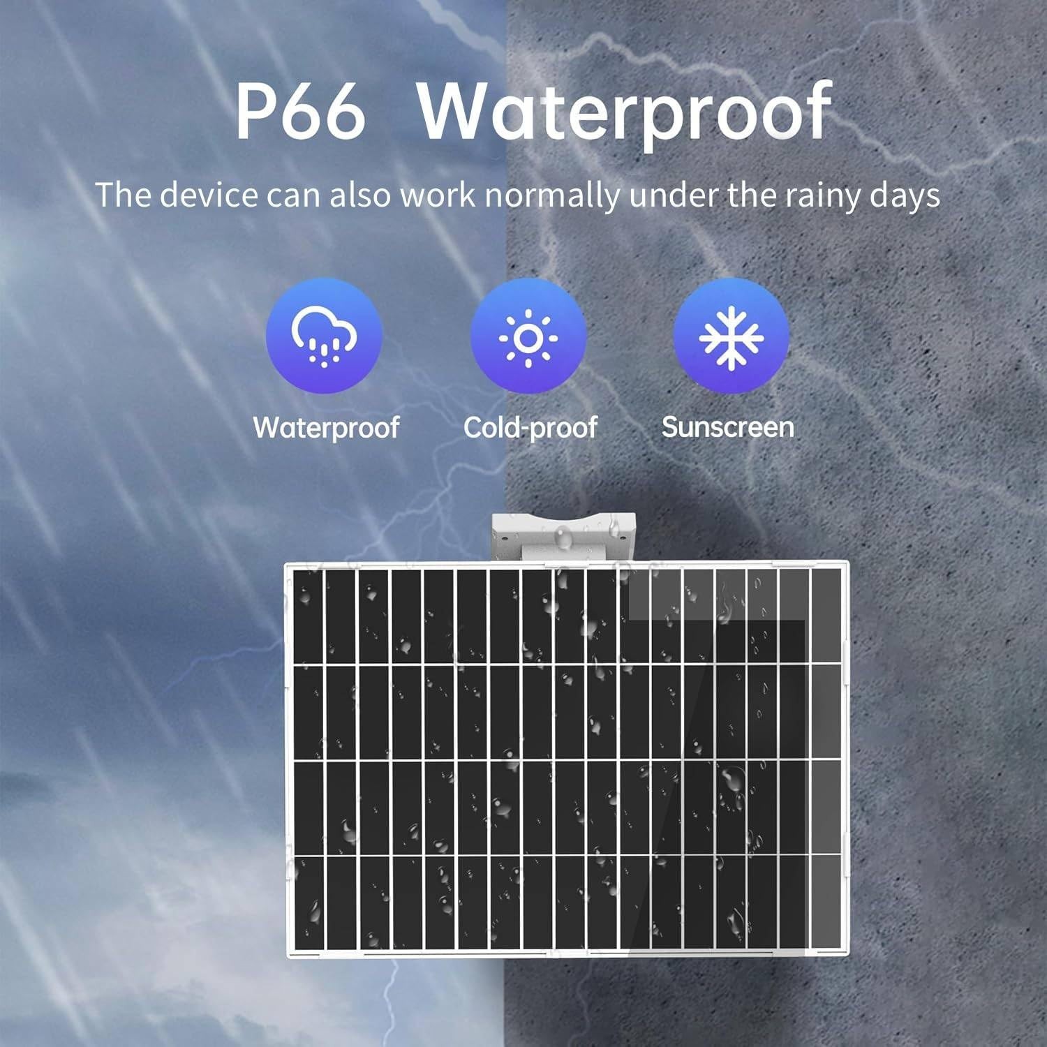 20W Solar Panel with 26000mAh Battery, USB-C Output, Waterproof Charger for Came