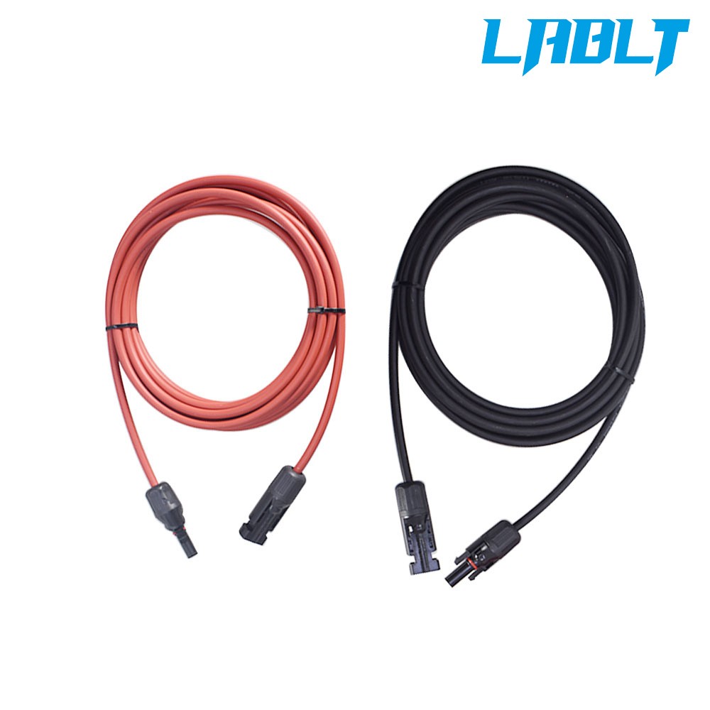LABLT 10 Feet Solar Panel Extension Cable Wire Connector 12AWG Black And Red