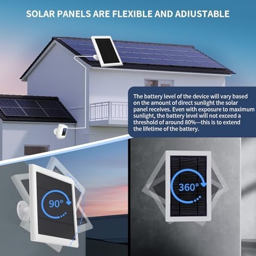 5W Solar Panel for Ring Camera 2nd Gen – Waterproof, Dustproof, 10FT Cable, Secu