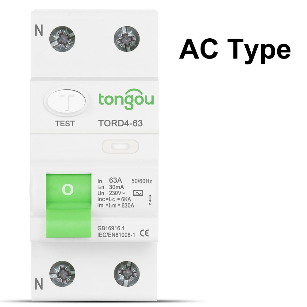 Versatile Type AC Circuit Breaker 2P 63A 30mA for Industrial and Commercial Use