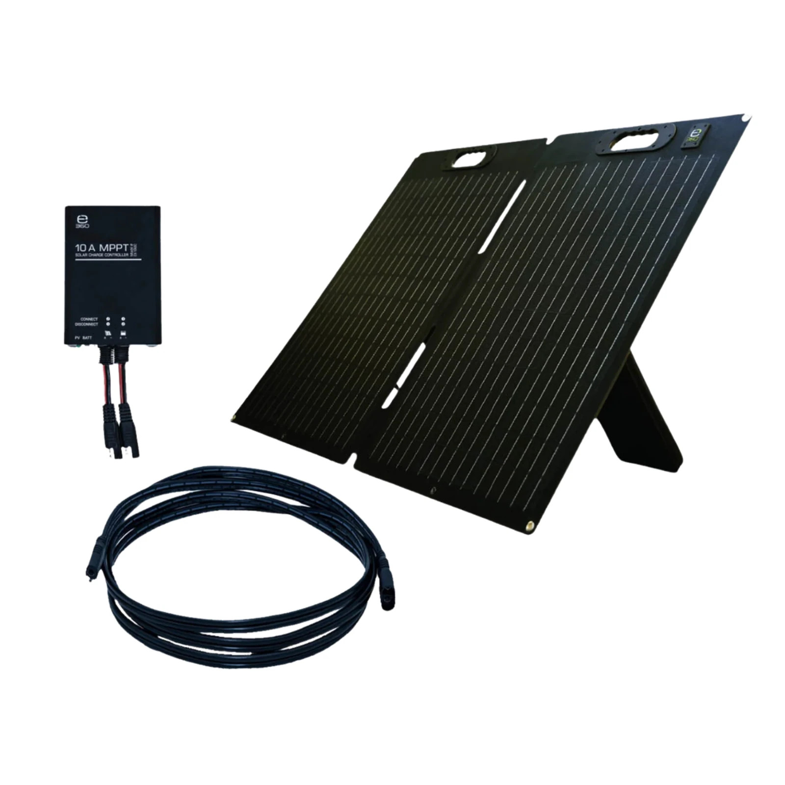 Expion 360 EX-PBE005 120W Solar Panel/10A Controller/8′ SAE Cable Power Bundle