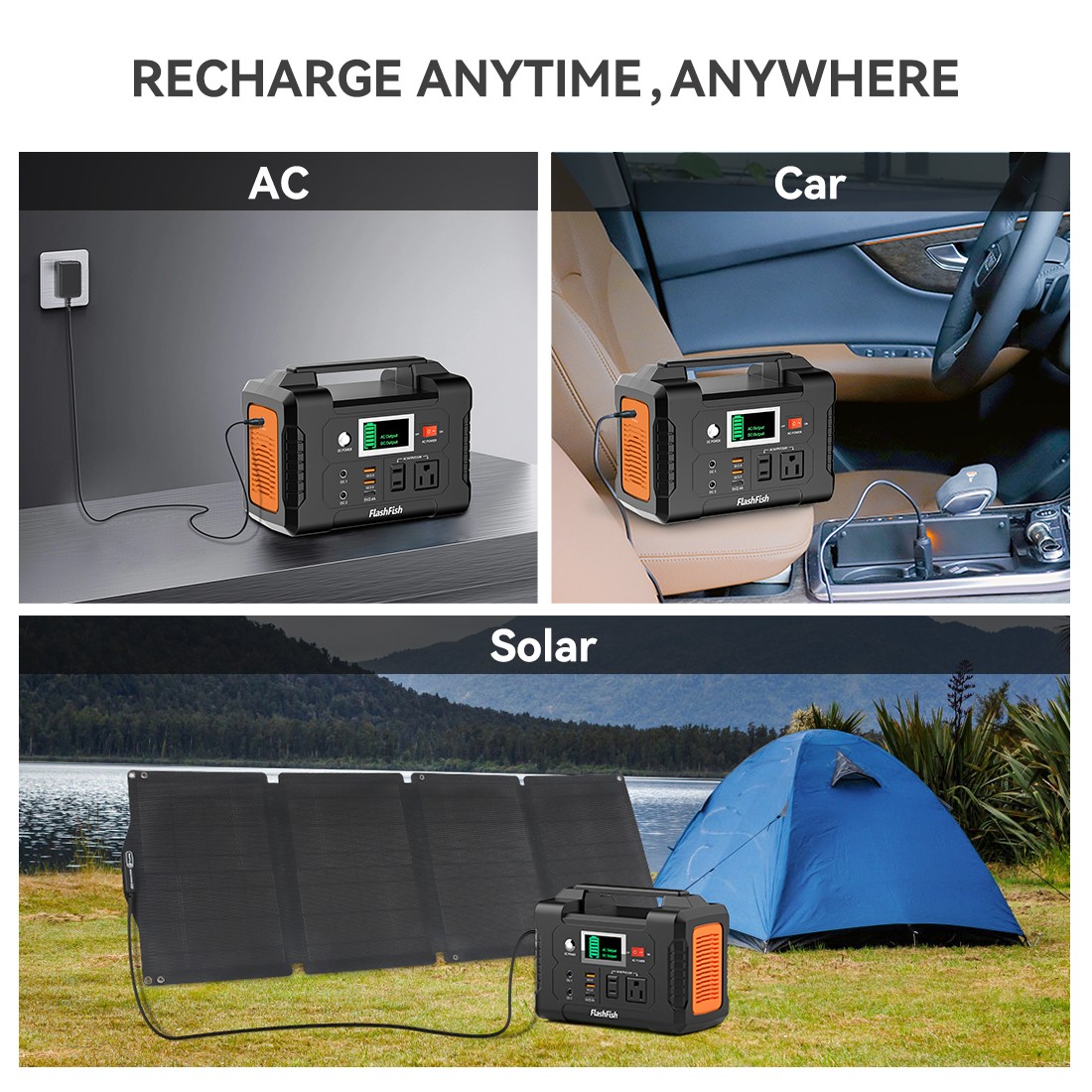 200W 151Wh Portable Power Station Camping Solar Generator with 60W Solar Panel