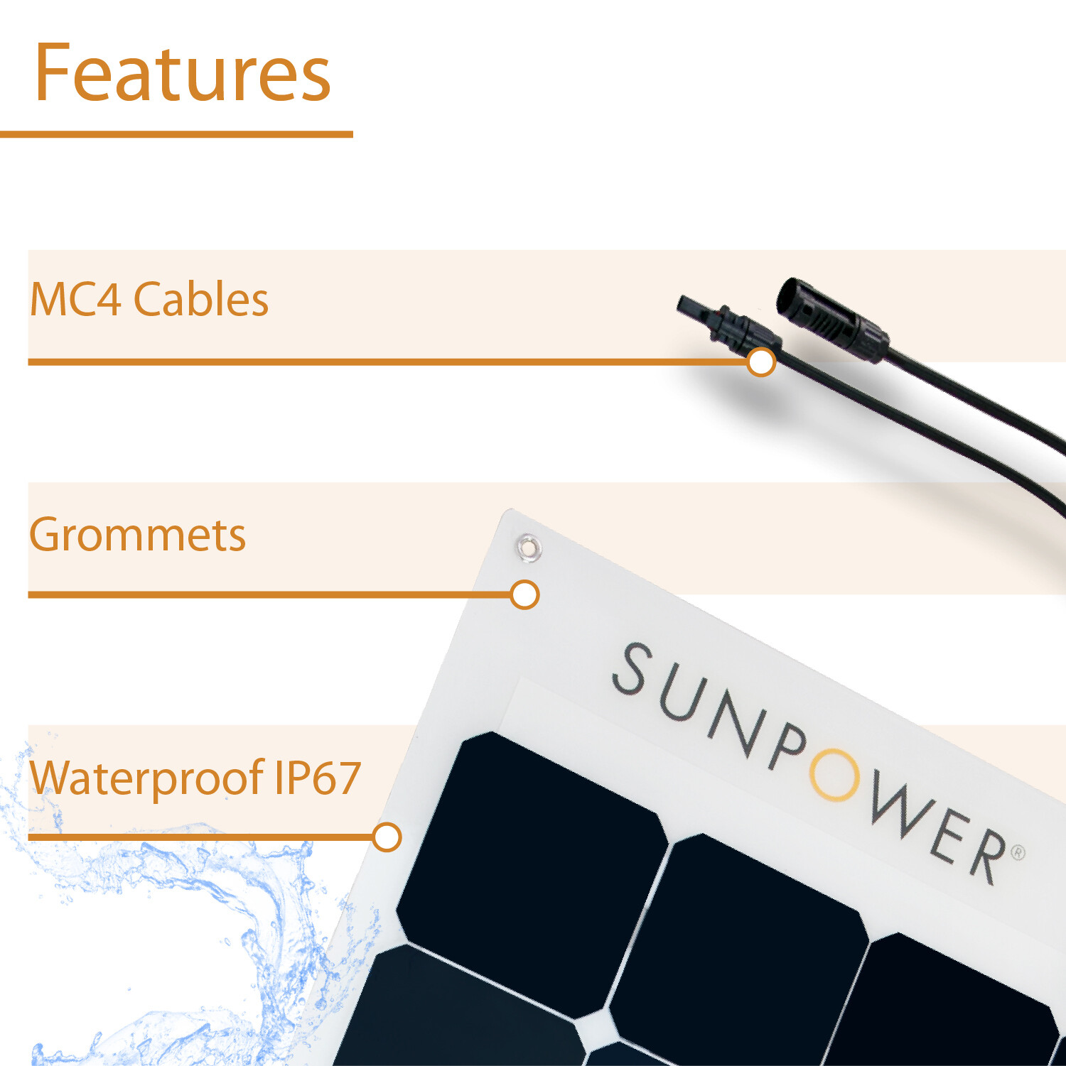 SunPower 100W 12V Monocrystalline Solar Panel Kit with 10A PWM Controller