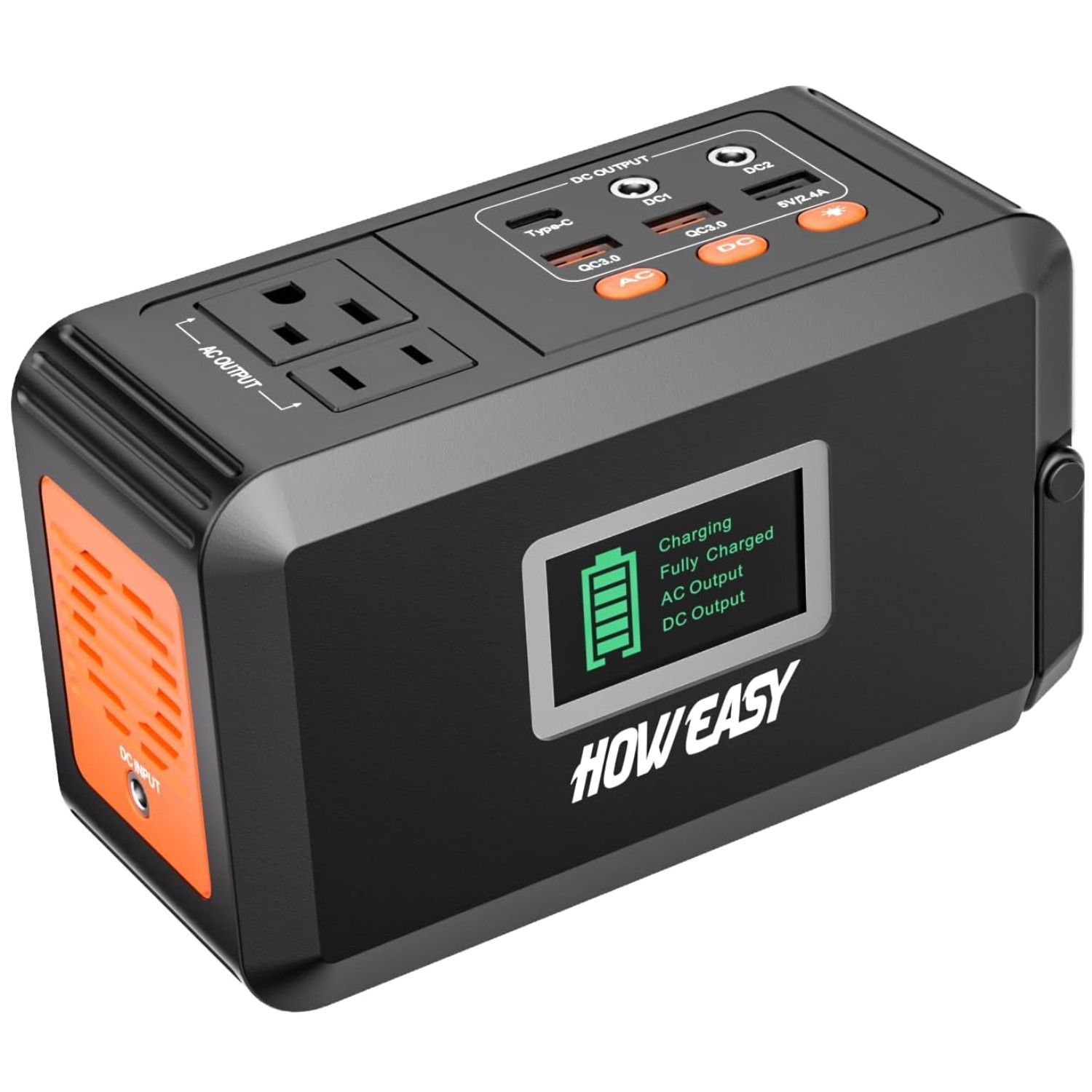 Solar Generator with LED Light – 88Wh Lithium Battery Power