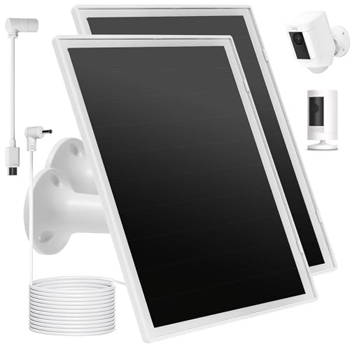 Solar Panel Charger for Ring Camera, Compatible with Ri ng Stick Up White-2Pack