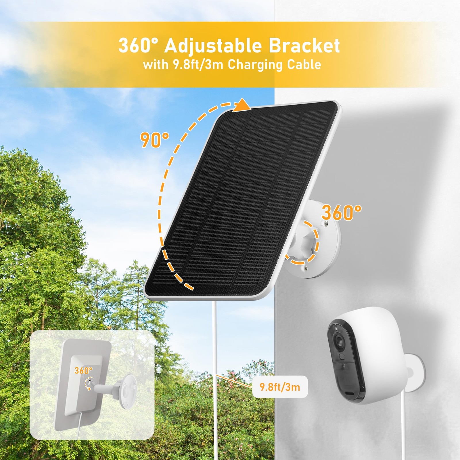 Solar Panel Charger for Arlo Essential Series,Go 2,Pro 6XL/6/5S/3,Ultra Serie…