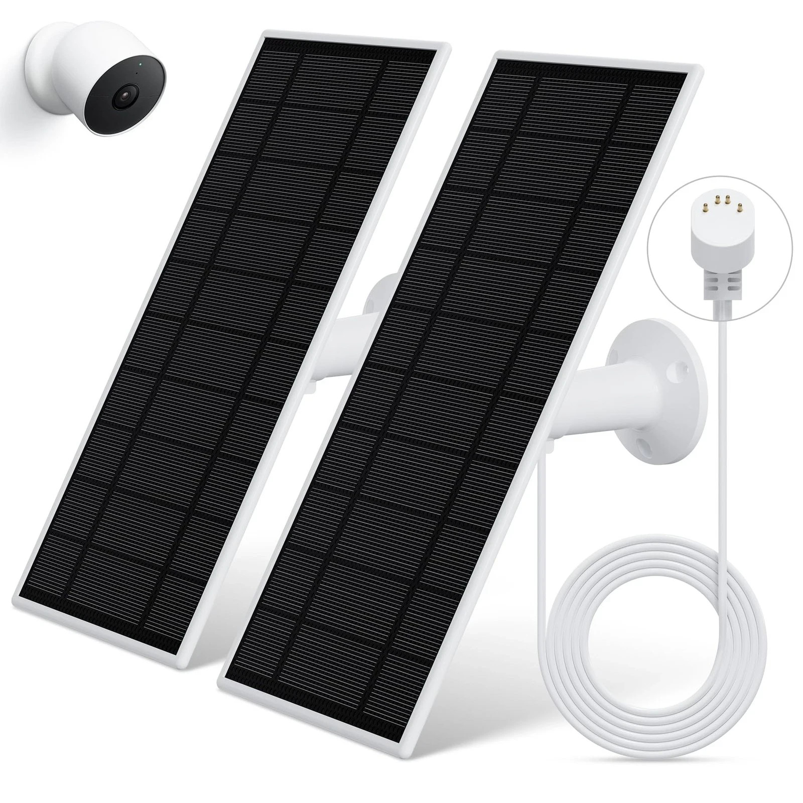 Solar Panel for Google Nest Camera, 2Pack Upgraded Solar Power Charger for Go…