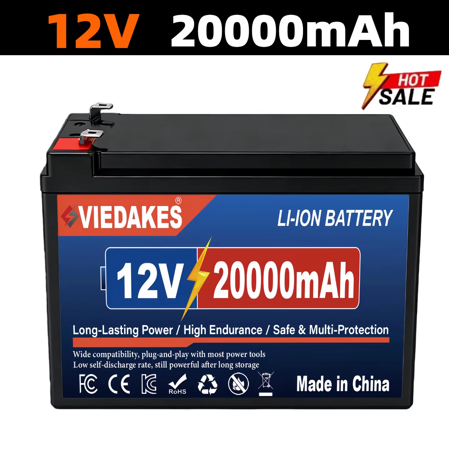 100Ah Rechargeable 12V LiFePO4 Battery – Long Lasting for sprayers Camping RV So