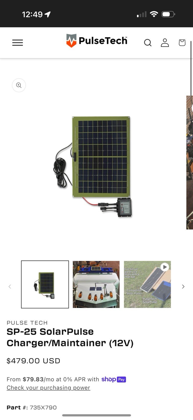 PulseTech Solar Charger 735X790 & PT20 Charge Controller