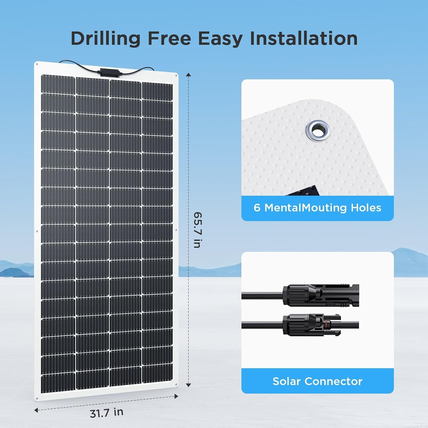 200W 12V Flexible Solar Panel ETFE Monocrystalline RV