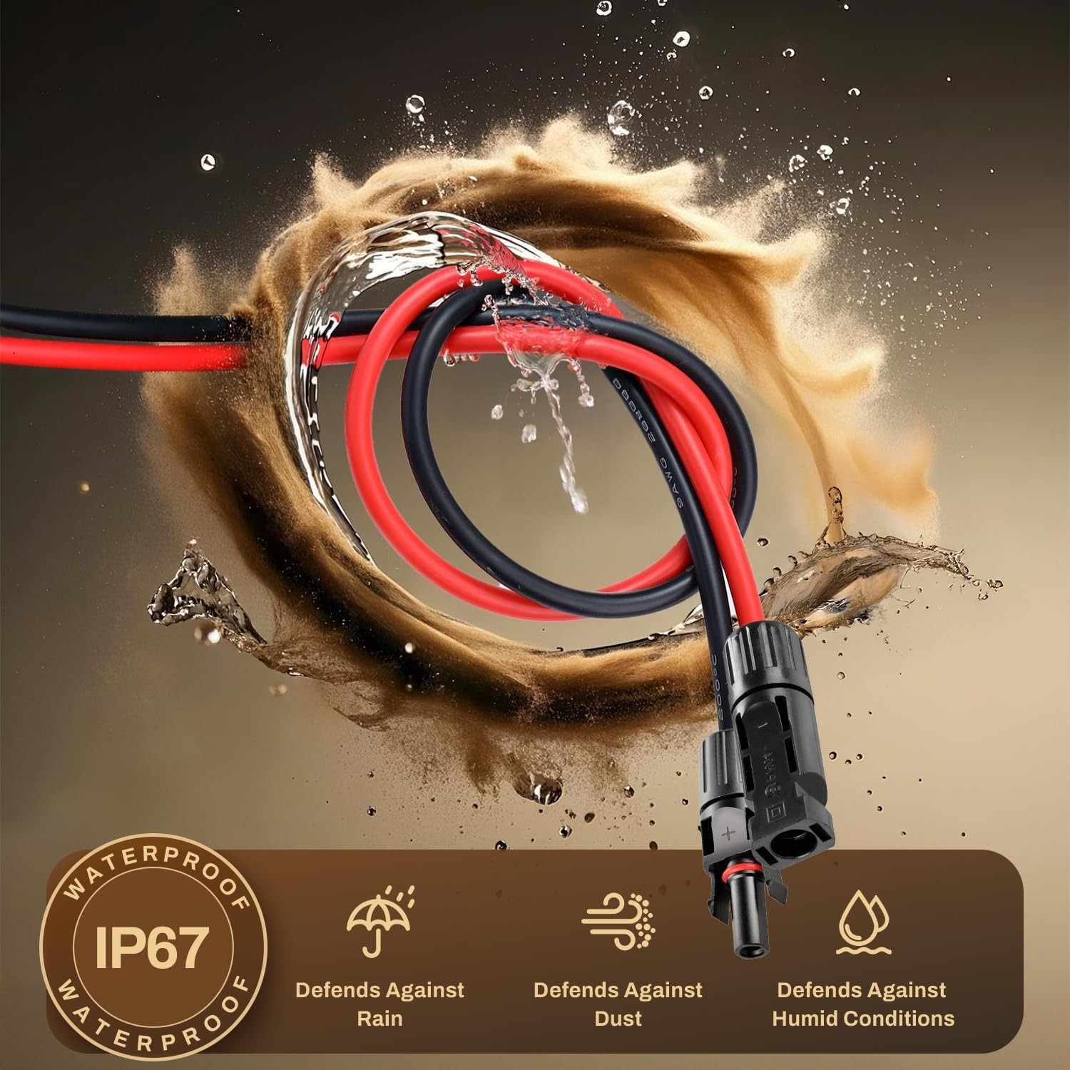 10Ft XT60 Extension Cable 12AWG – Waterproof Solar Connector for Efficient Power