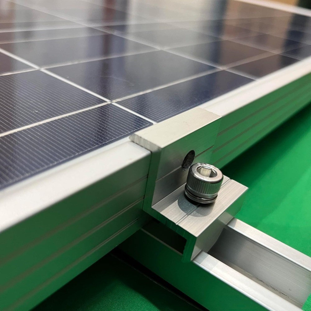 Solar Panel Roof Mounting Kit 4 Rails with Clamps for Tin Flat Sheet Metal