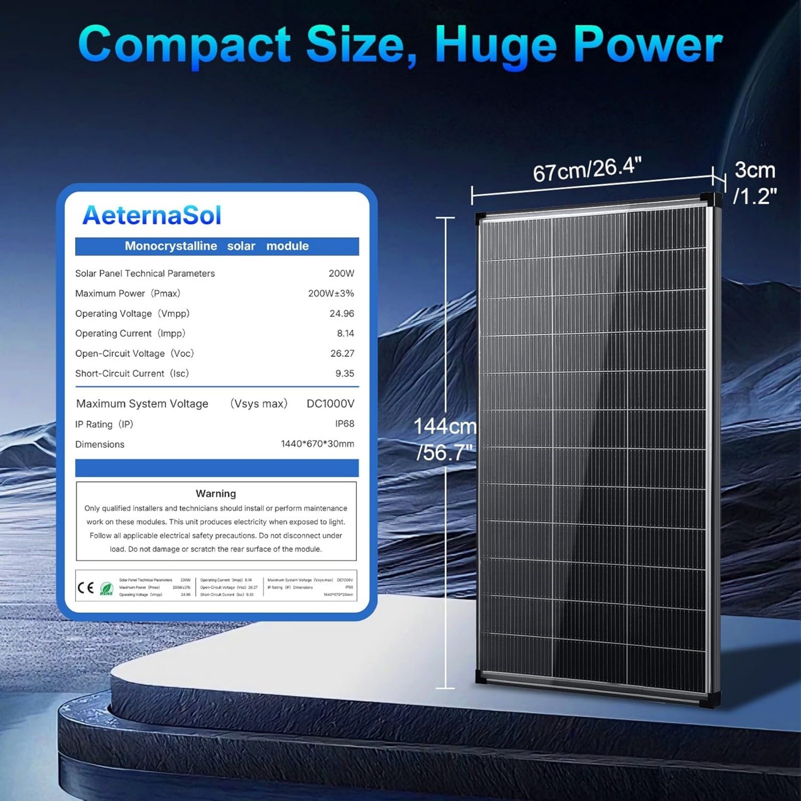 4PCS 200W N-Type Bifacial PV Module 12V Trailer Van Off-Grid Battery Charger Kit