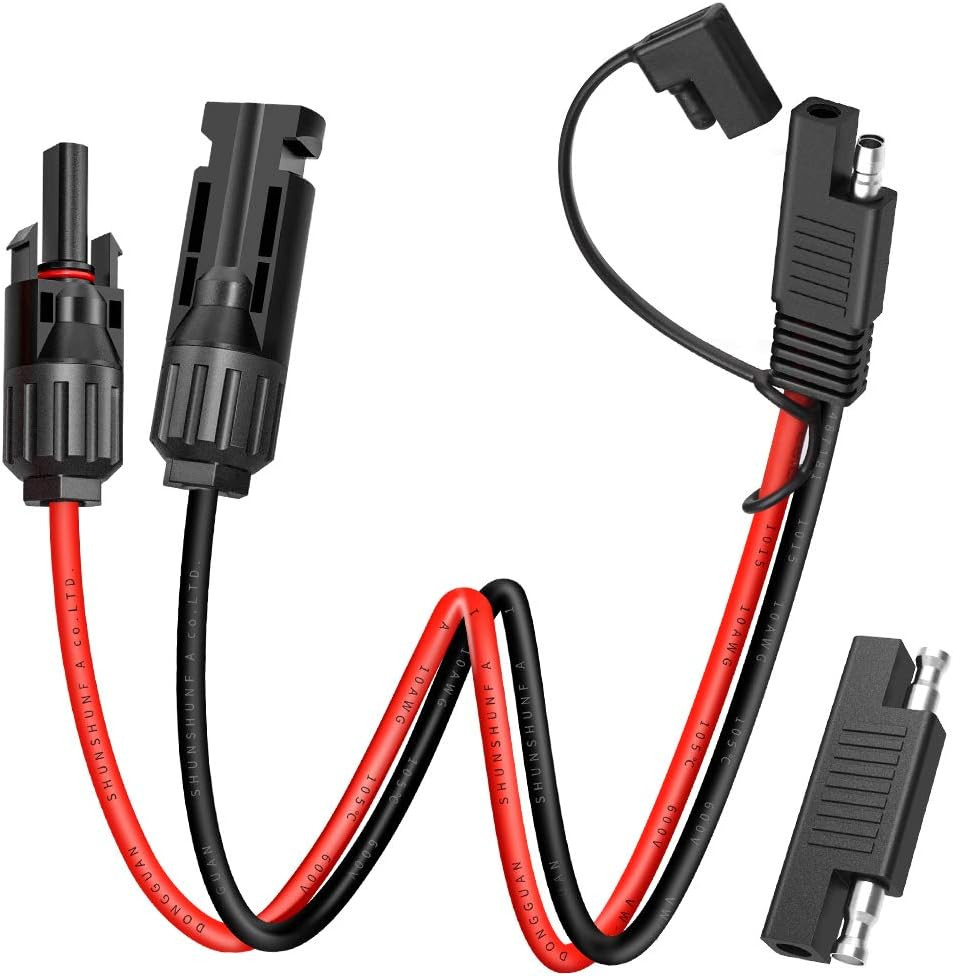 ELECTOP Solar Panel Connector Cable, 10AWG SAE Connector to Male & Female Solar