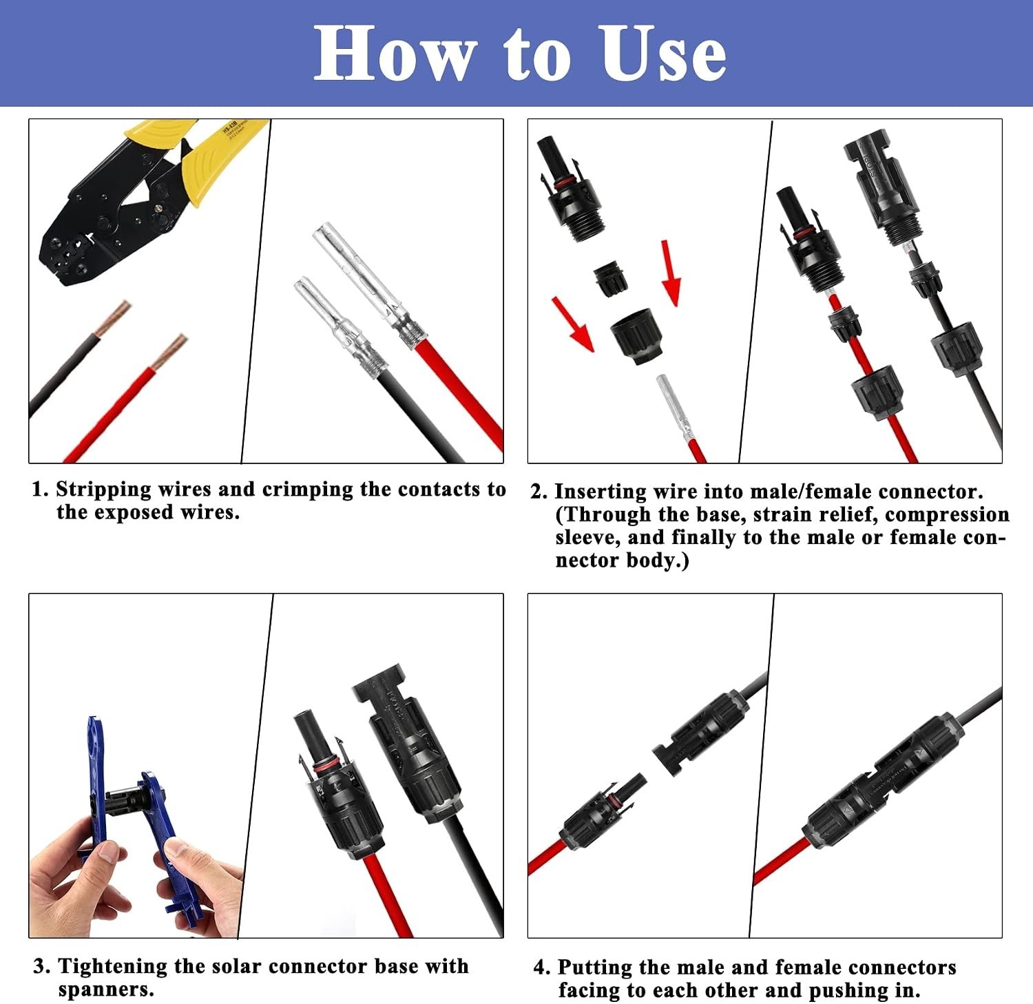 22 PCS Solar Panel Connector Kit – 10 Pairs Connectors, 2 Spanner for Solar P…