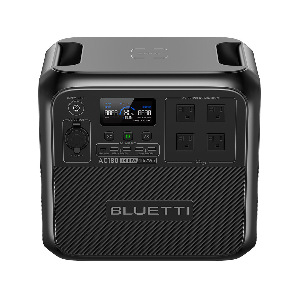 BLUETTI AC180 1152Wh Power Station Generator for Power Outage Off-grid