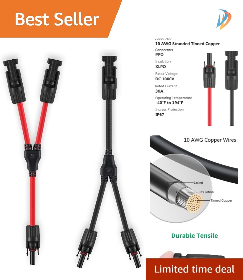 10AWG Y Branch Solar Connector – Efficient Parallel Adapter for Clean Energy