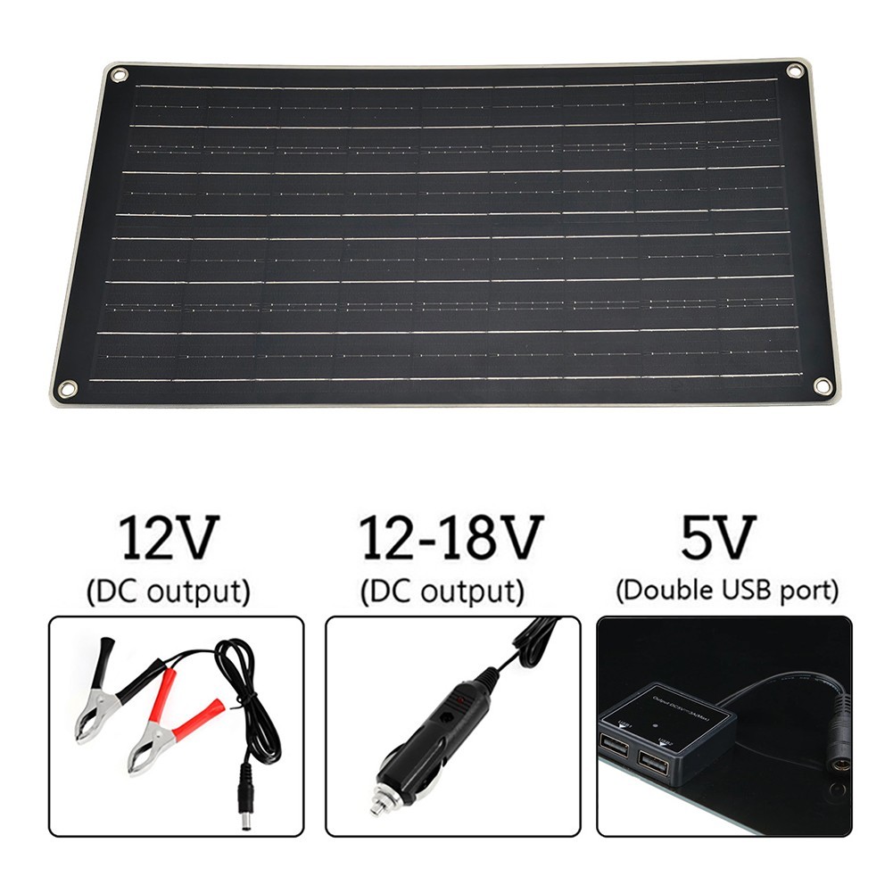 Portable Outdoor Solar Panel 40W 18V with Dual USB for Phone and Car Charging