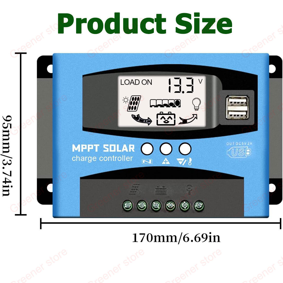 MPPT 30A-100A Solar Panel Regulator Battery Charge Controller Auto 12V/24V LCD