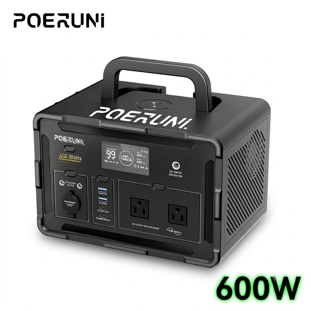 600W 519Wh Portable Power Station Solar Charger Generator for Emergency Camping