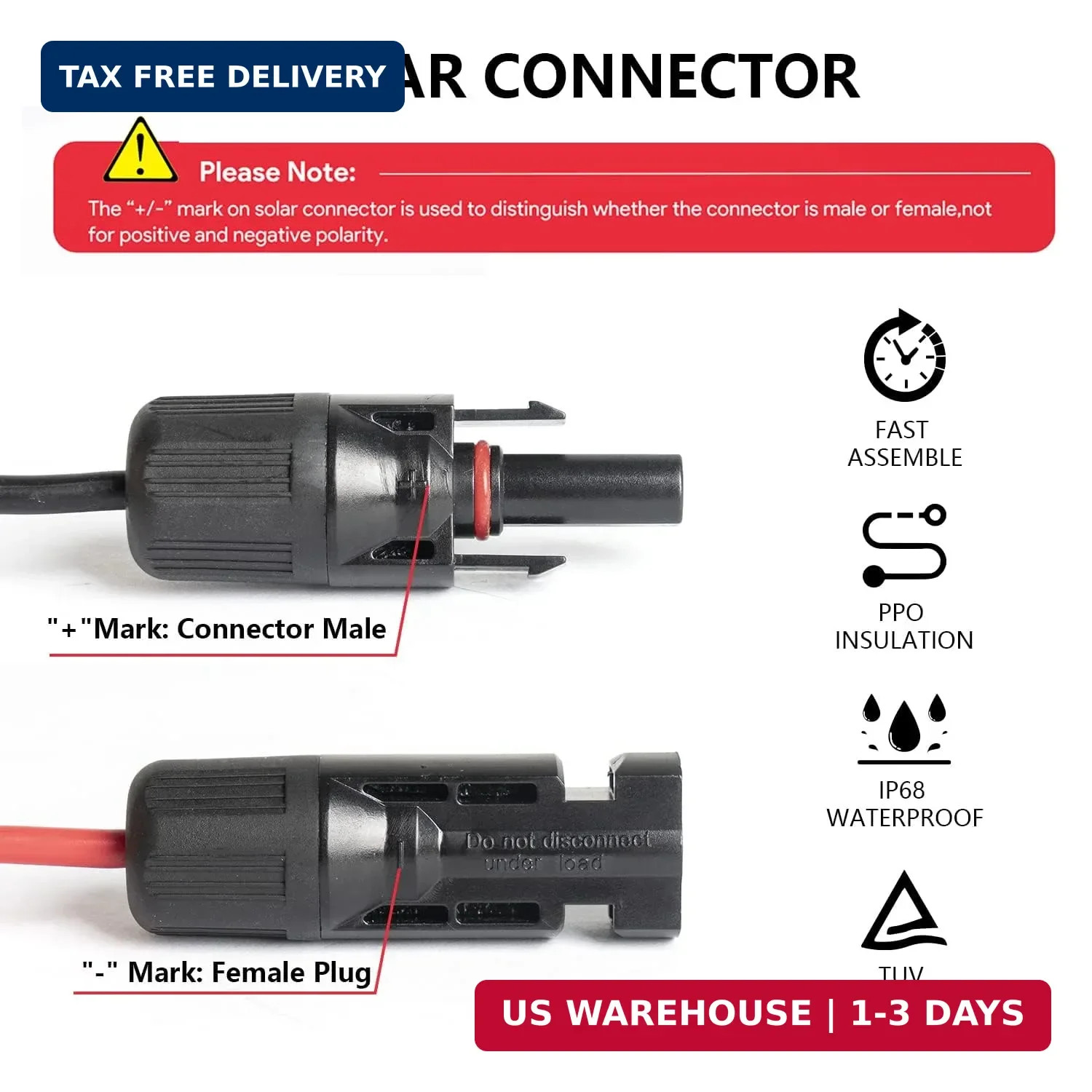 HKY Solar to XT60i Extension Cable 16.4FT Injection Molded XT60i Connector for P