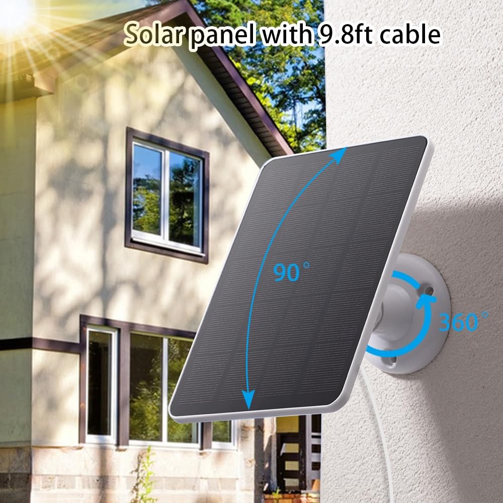 Solar Panel with SimpliSafe Outdoor Series 2 Wireless, 4W 5V Solar Panel with…