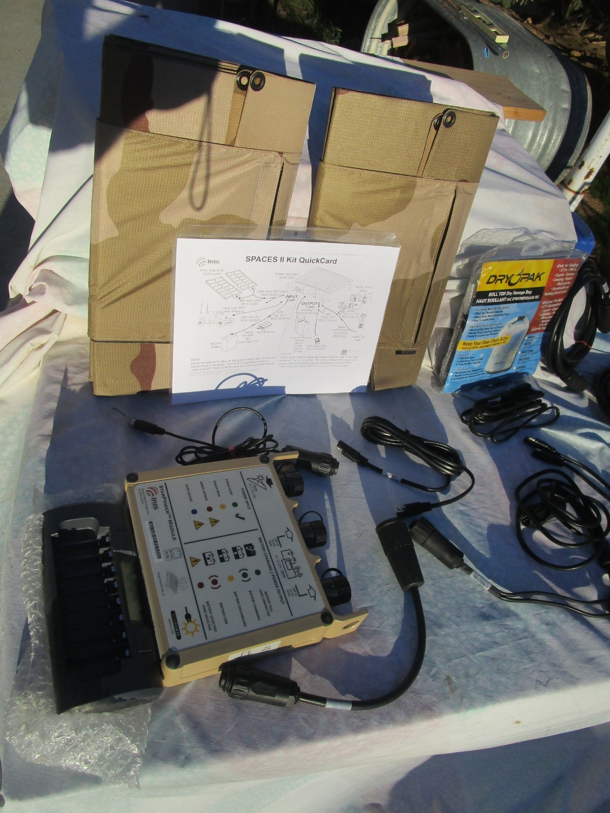 Portable Solar Kit w/ 2 Panels and 12V Cell Inverter-Iris Technology SPACES II