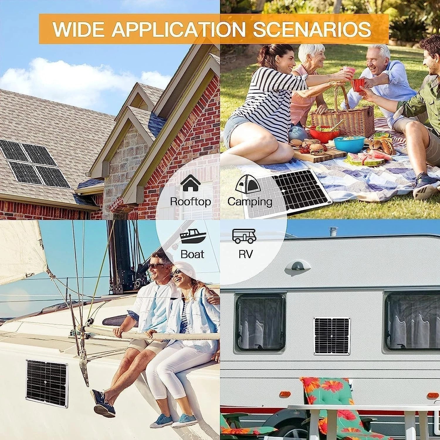 Versatile 200W Solar Panel Kit with LCD Display – Perfect for Outdoor Adventures