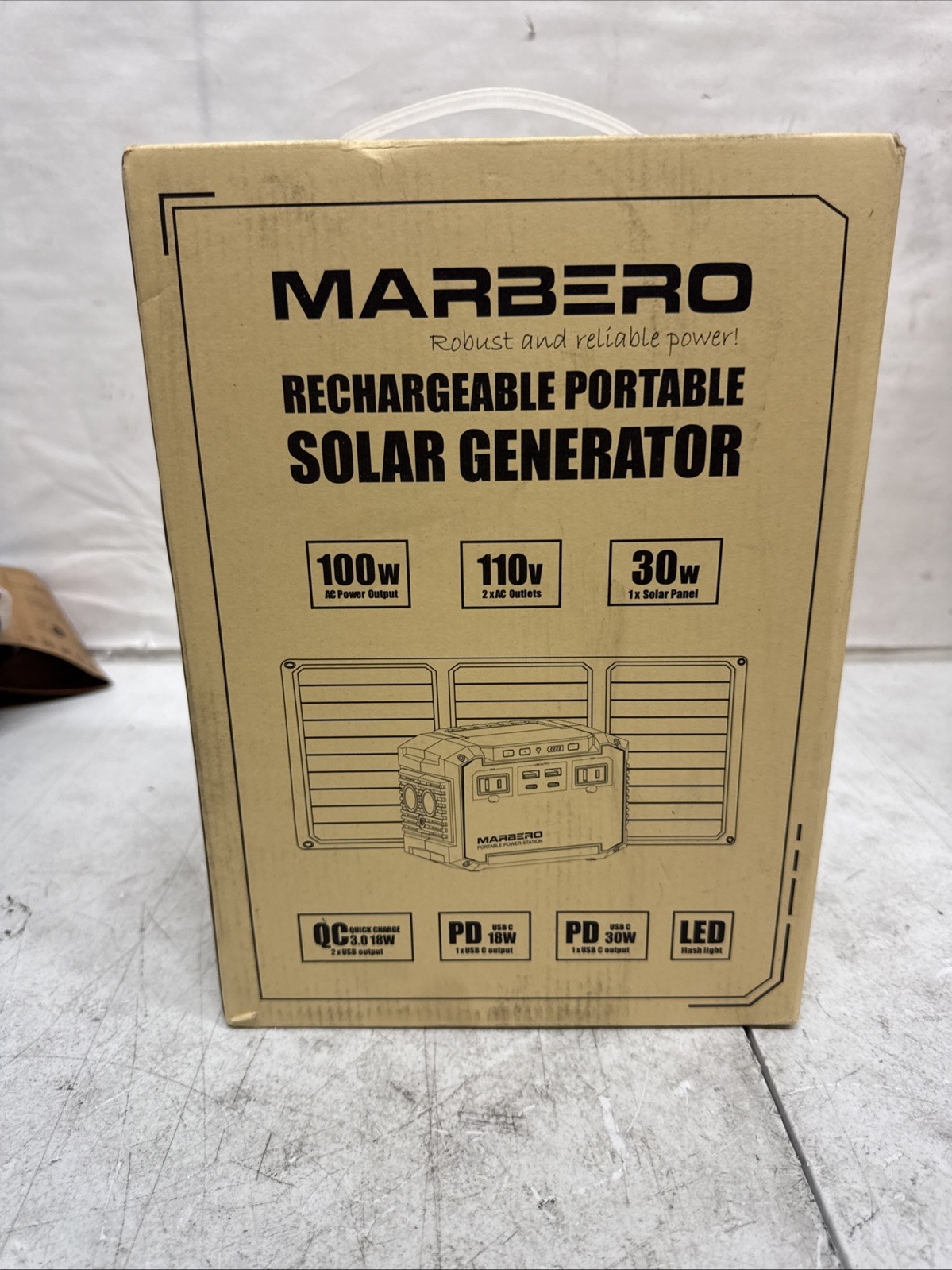 100W MARBERO Solar Generator Portable Power Station Brand New