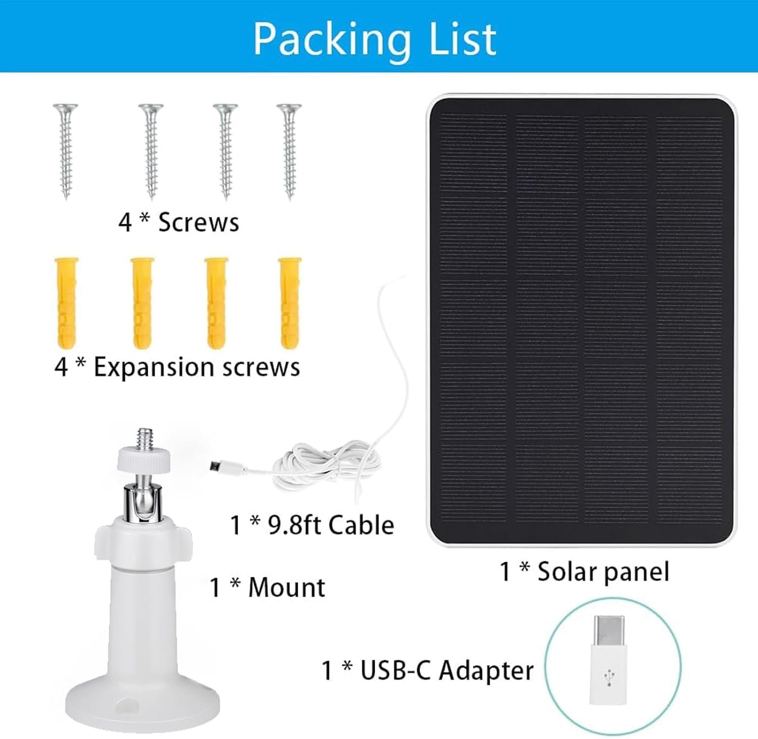 360° Adjustable Solar Charger for eufy Cameras – Easy Install, Waterproof Design