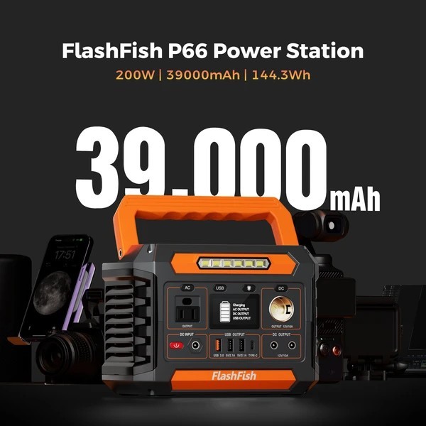 200W Portable Power Station 144Wh Solar Generator CPAP Backup Battery Camping