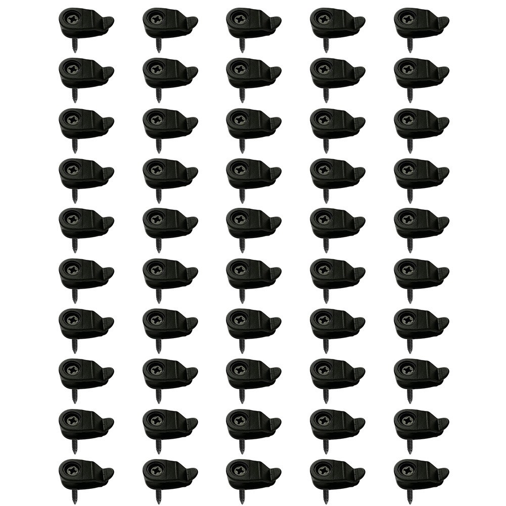 50 Black Outdoor Fairy Lights Clips with Screws for Hanging String Lights