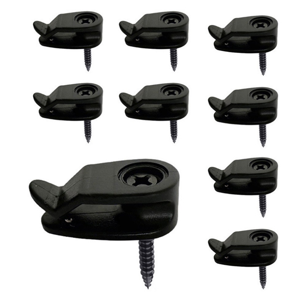 50 Black Outdoor Fairy Lights Clips with Screws for Hanging String Lights