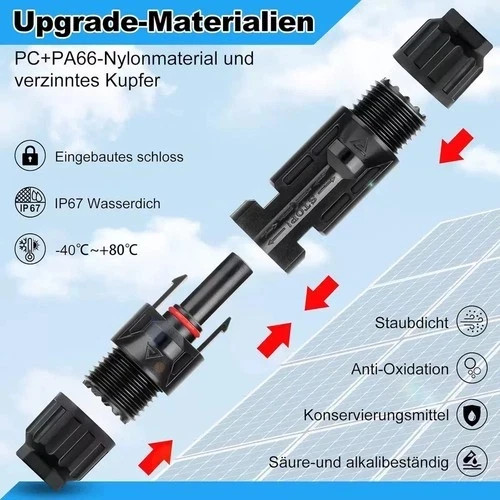 10 Pairs Solar Panel Connector Male Female IP67 1000V DC with Spanner Kit