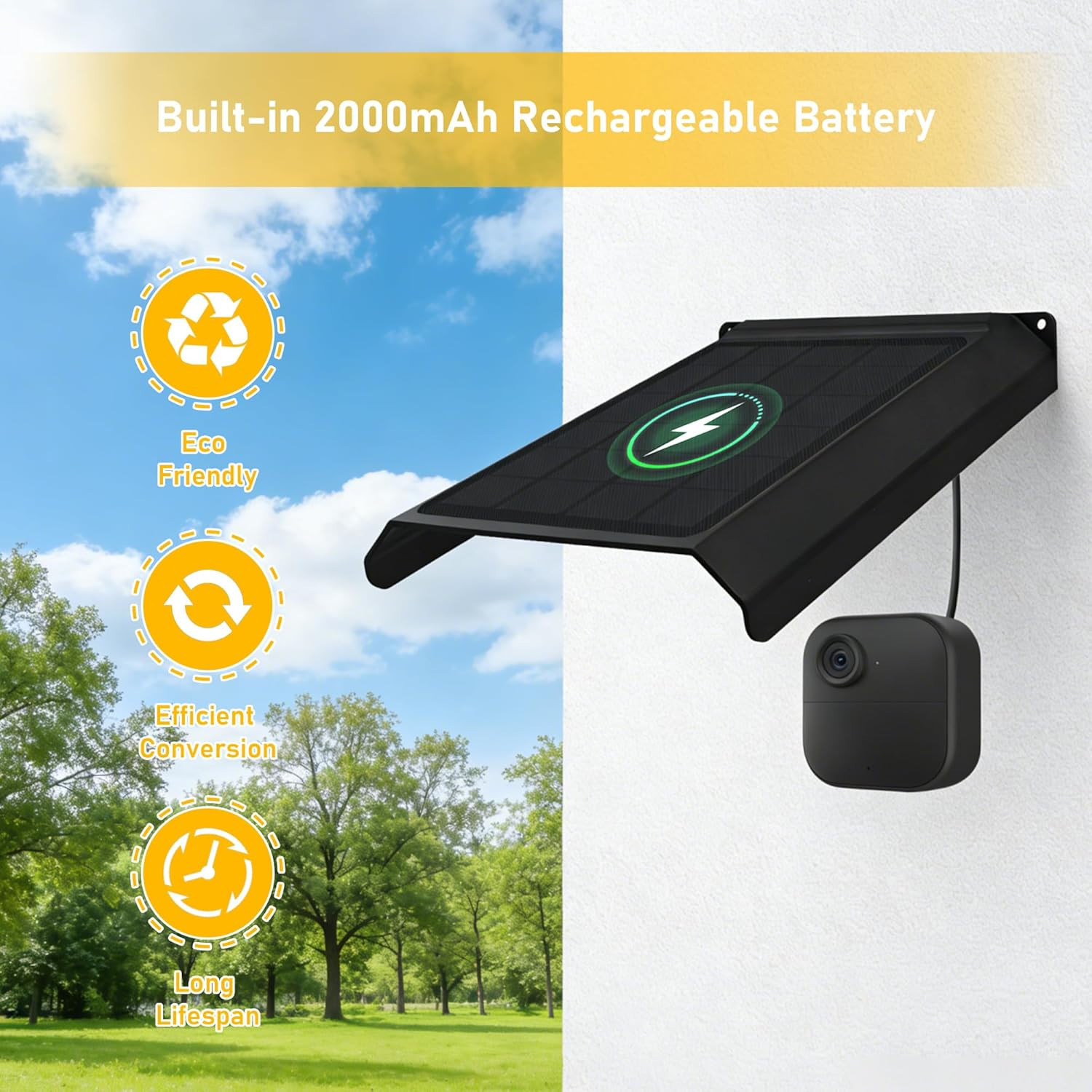 Solar Panel for Blink Camera, Solar Panels for Blink Outdoor 2K+/4(4Th Gen)/(3Rd