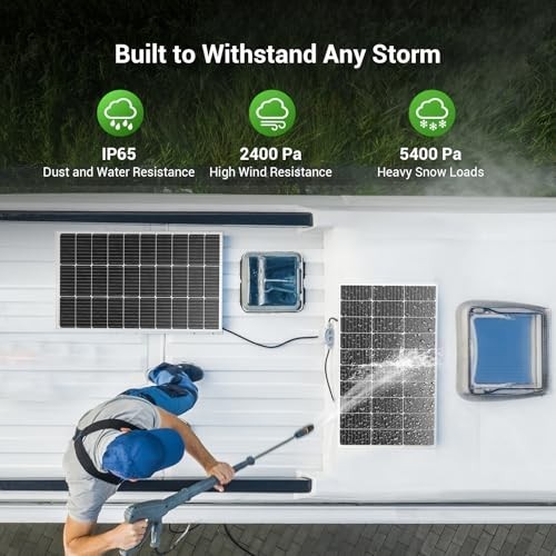 100 Watt 12V Monocrystalline Solar Panel with Solar Connectors, High Efficiency