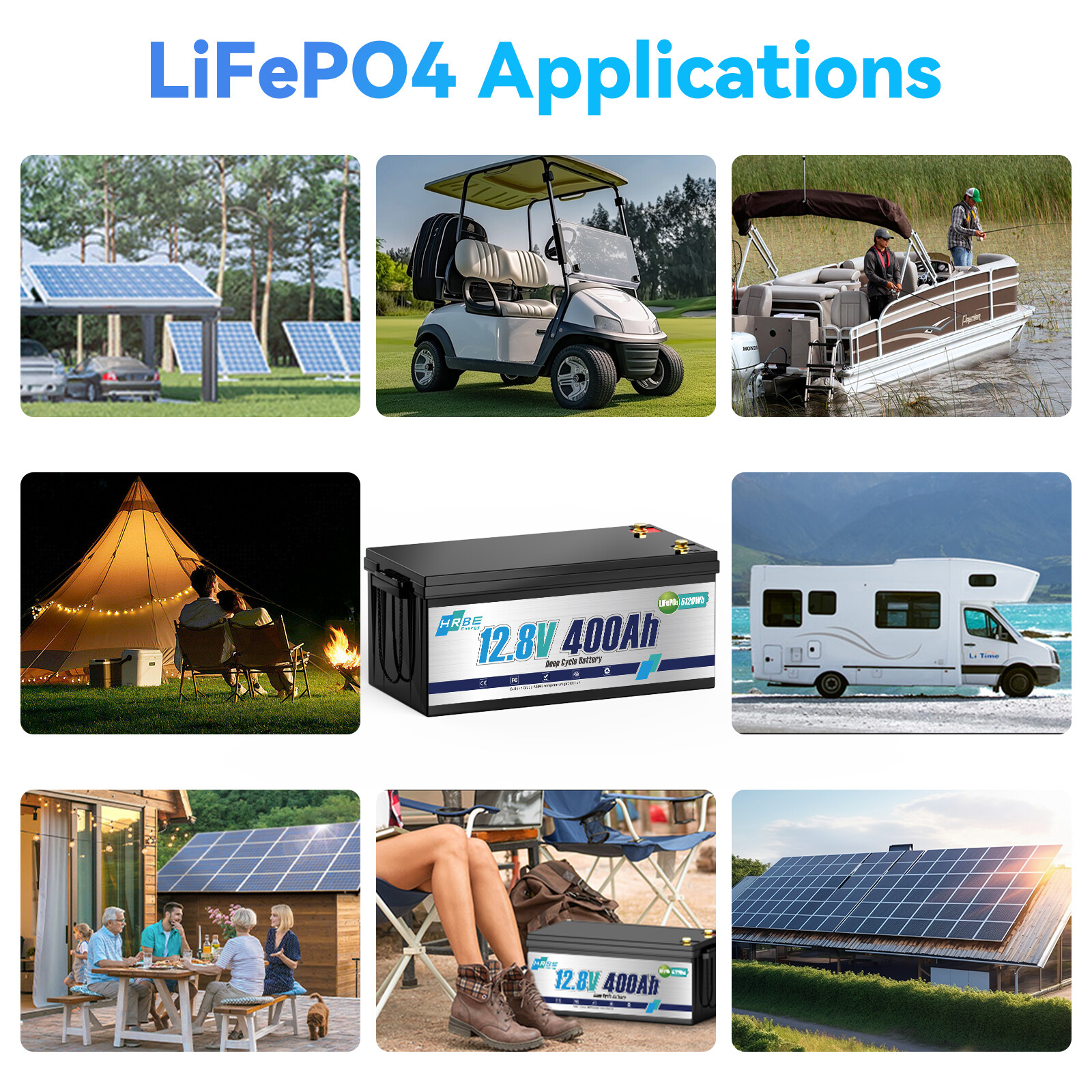 12V 24V 100Ah 200Ah 300Ah LiFePO4 Lithium Batterie BMS Bluetooth for Solar RV