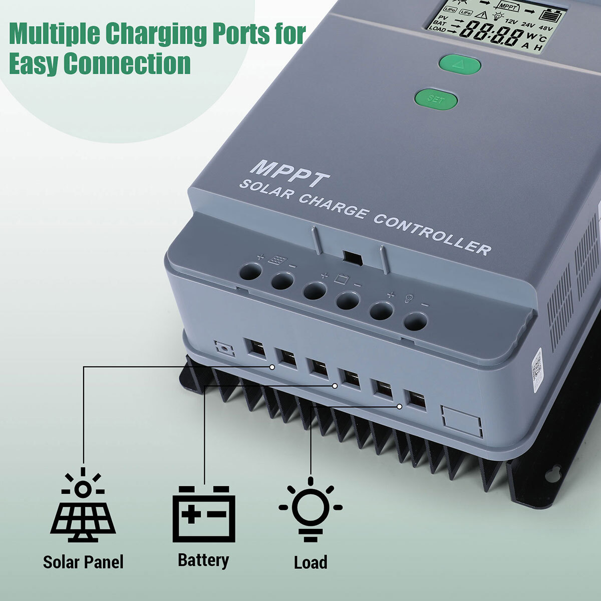 10-100A MPPT Solar Panel Regulator Charge Controller Auto Focus Tracking 12V/24V