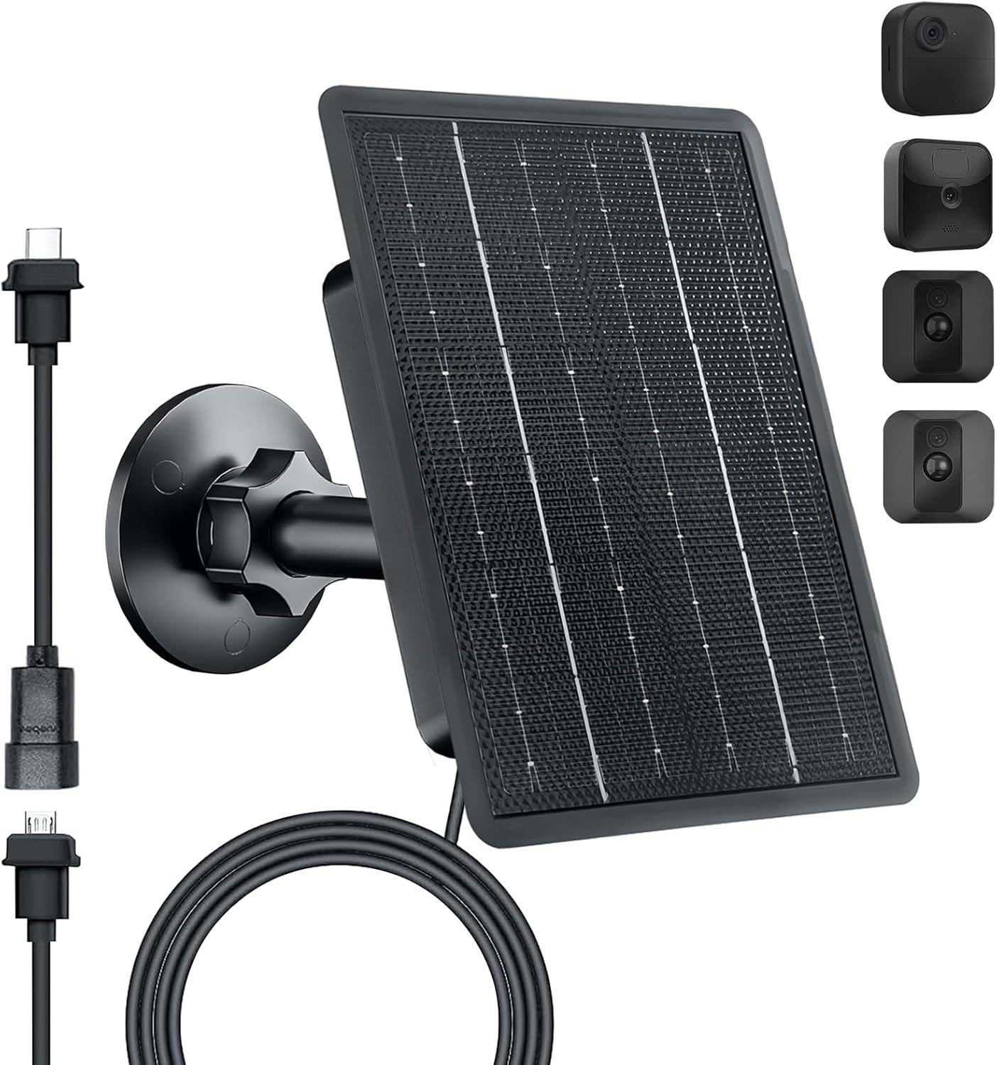 3W Solar Charger for Blink Outdoor Cameras with Adjustable Mount and Waterproof