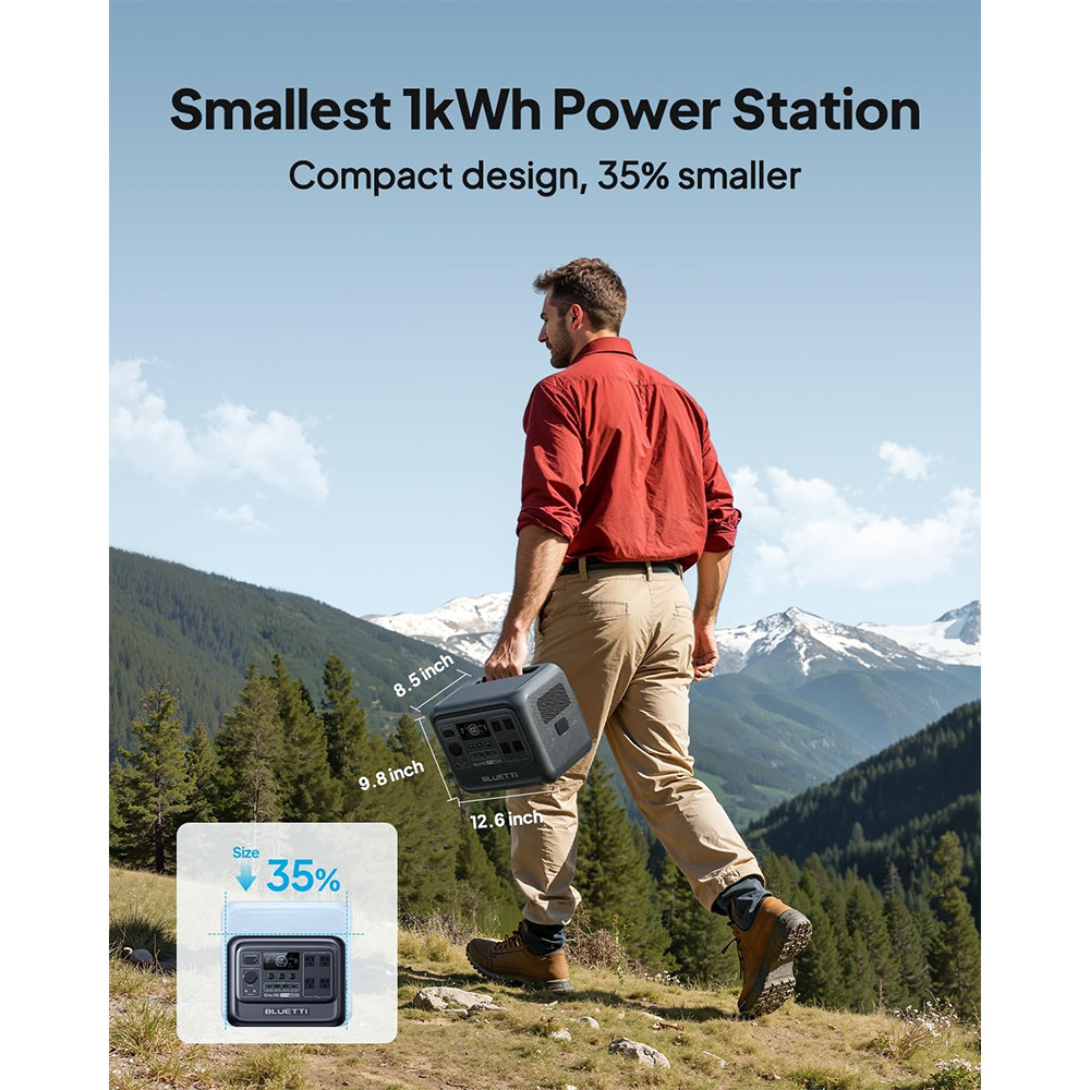 BLUETTI Elite 100 V2 1024Wh Power Station+Optional 100W/200W/350W Solar Panel