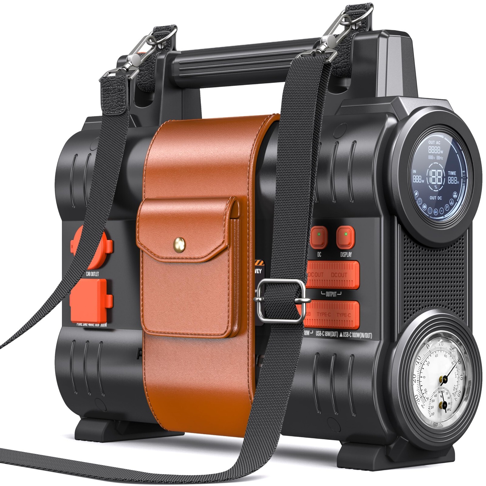 BROWEY Portable Power Station 300W(Peak 600W), 288Wh Solar Generator＆USB-C PD100