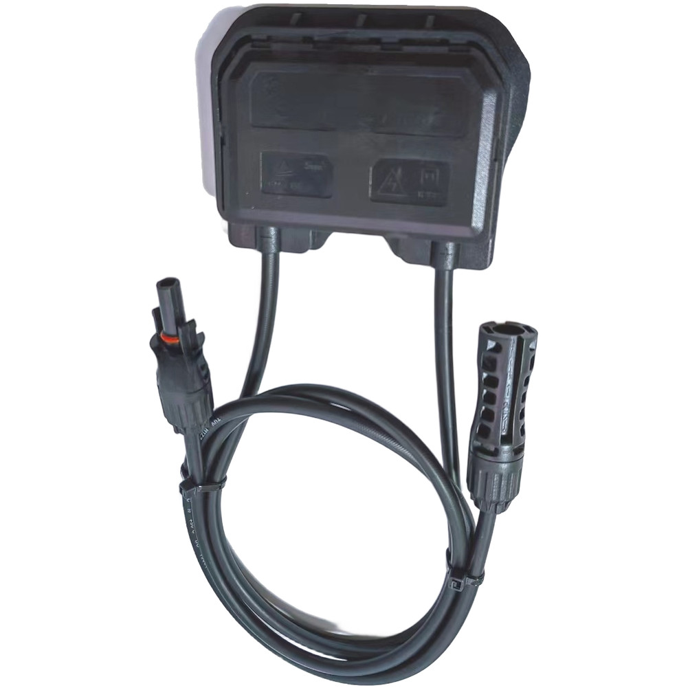 Black Solar Junction Box 1500V 30A Double Sided for PV System Connections