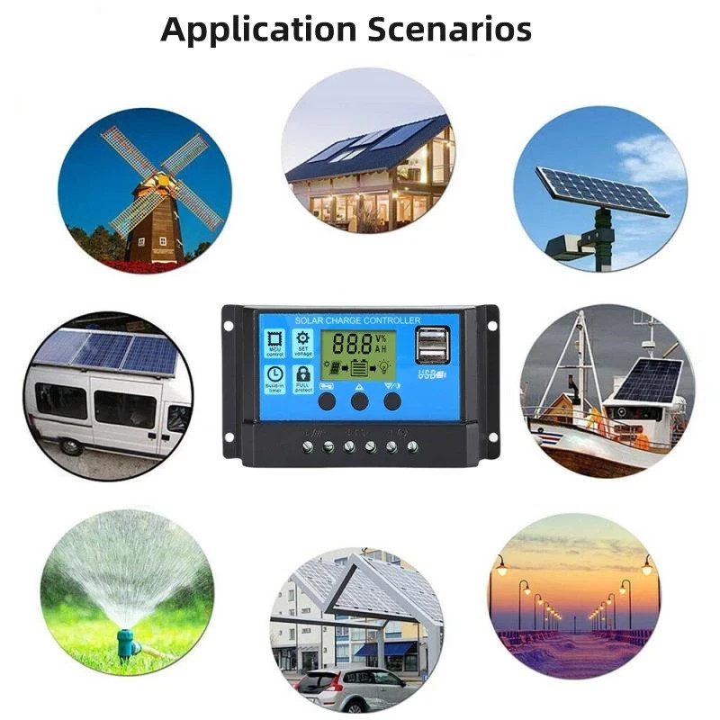 30-100A MPPT Solar Panel Regulator Charge Controller 12V/24V Auto Focus Tracking