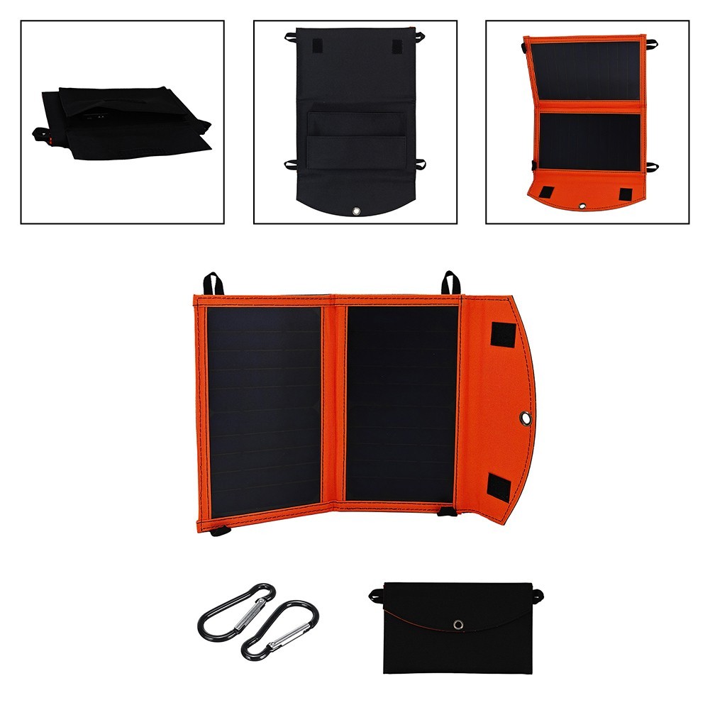 Efficient Outdoor Use 14W Solar Charger with Foldable Design and USB Outputs