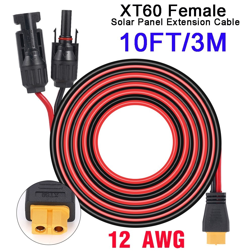 12 AWG XT60 Female Male Connector Adapter to Solar Extension Cable Battery Cable