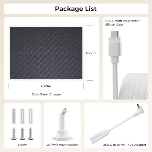 Solar Panel Charger Compatible with Ring Camera, Spotlight Cam Plus/Pro, Stick