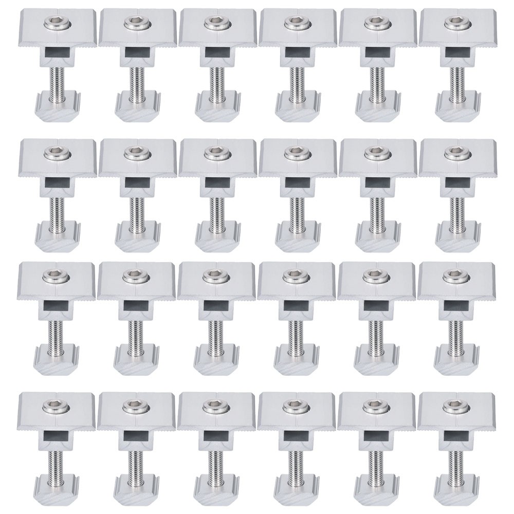 24Pcs 30mm Solar Panel Middle Clamps Aluminium Solar Panel Mount Mid Clip US