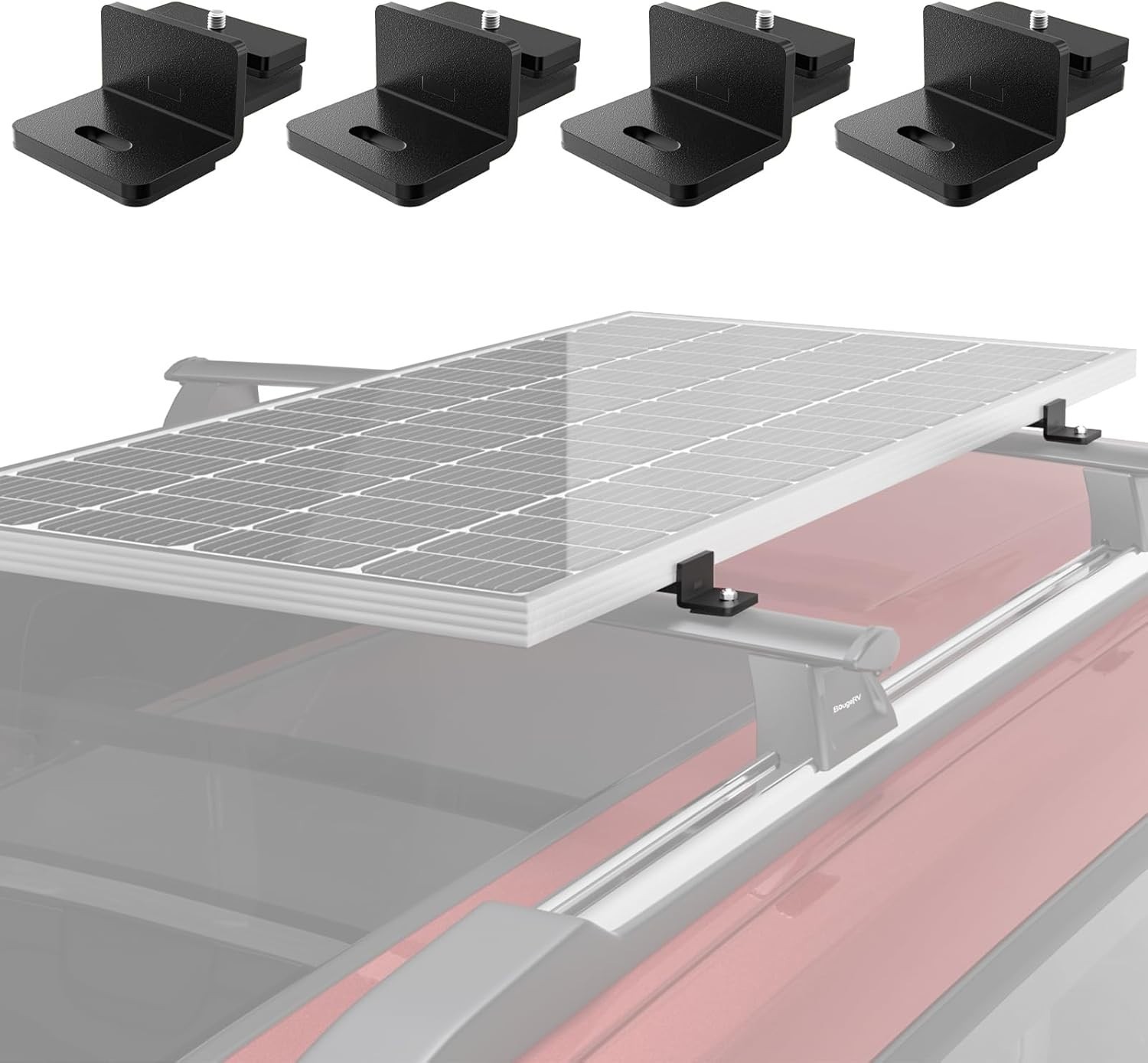 Solar Panel Mounting Kit for 100-200W Panels on T-Track Roof Racks