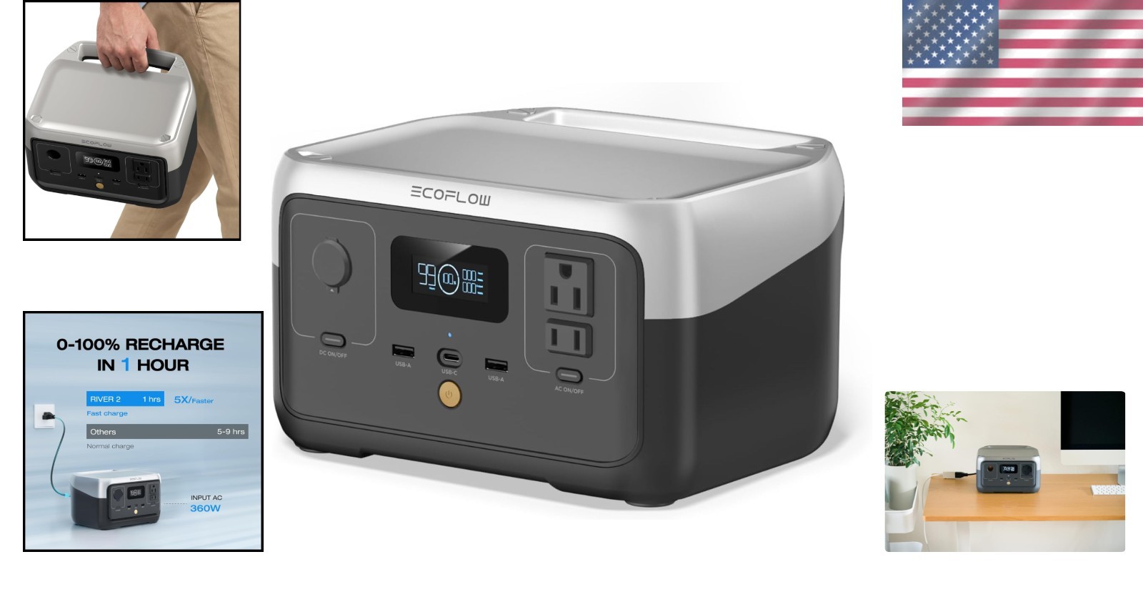 Portable Solar Generator RIVER 2: Light & Long-Life Battery