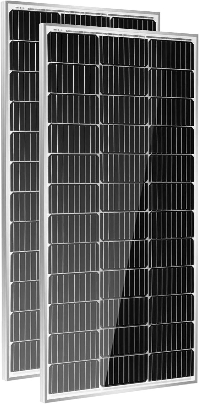 HQST 2Pcs 100W 12V Monocrystalline Solar Panel, up to 25% High Efficiency Module